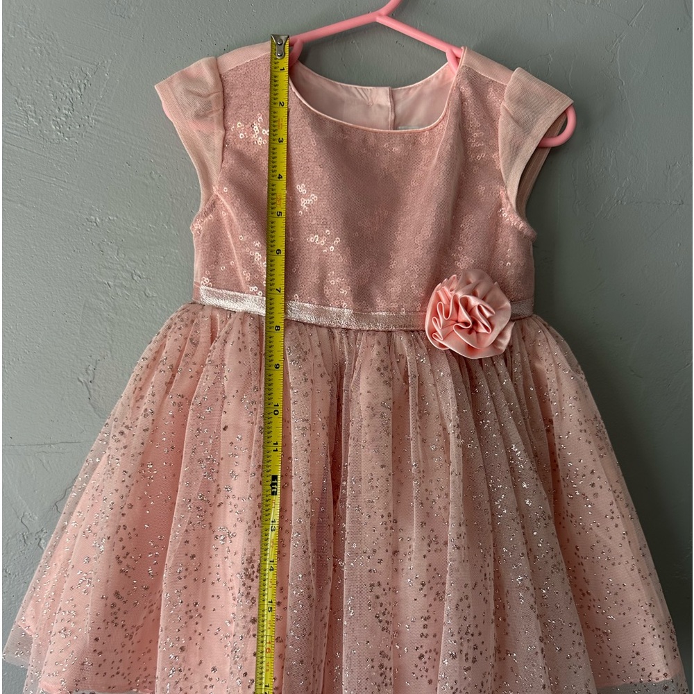 Jona Michelle sequin and glitter sparkle dress Peach color, Little girls size 2T - Picture 9 of 16